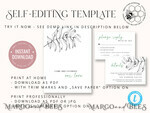 TEMPLETT wedding invitation download Eucalyptus Green wedding invitation template, Instant download Greenery Wedding Invites, Modern Tropical Wedding Invitation Printable9