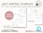 TEMPLETT wedding invitation download Fine art wedding invitation template, Instant download minimalist Wedding Invites, Simple Wedding Invitation Printable Template Invitations8