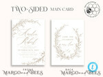 TEMPLETT wedding invitation download Boho Beige wedding Invitations Set Template, Instant Download Printable Invites Home Printing, Simple Wedding Invitation Card, WBoho179