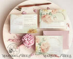 TEMPLETT wedding invitation download Romantic Vintage Flowers wedding Invitations Set Template, Instant Download Printable Invites Home Printing, Simple Cards10