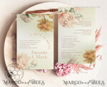 TEMPLETT wedding invitation download Romantic Vintage Flowers wedding Invitations Set Template, Instant Download Printable Invites Home Printing, Simple Cards10