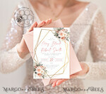 TEMPLETT  
 Hochzeits Einladung Download Boho Blush Pink Vintage Blumen Hochzeits Einladungen Set Vorlage, Sofortiger Download Druckbare Einladungen Heimdruck, Einfache Hochzeitskarten10