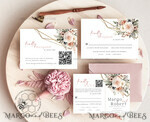 TEMPLETT  
 Hochzeits Einladung Download Boho Blush Pink Vintage Blumen Hochzeits Einladungen Set Vorlage, Sofortiger Download Druckbare Einladungen Heimdruck, Einfache Hochzeitskarten10