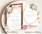 TEMPLETT  
 Hochzeits Einladung Download Boho Blush Pink Vintage Blumen Hochzeits Einladungen Set Vorlage, Sofortiger Download Druckbare Einladungen Heimdruck, Einfache Hochzeitskarten10