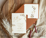 TEMPLETT wedding invitation download Fine art gold wedding invitation template, Instant download Boho Wedding Invites, Simple Golden Fall Invitation Printable Template, Autumn weddig invitation template8