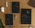 TEMPLETT wedding invitation download Moon wedding invitation template, Instant download Black and Gold Invites, Moon Phases Black Invitation Printable Templates, Self Editabe Wedding Invitation8