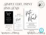 TEMPLETT  
 Hochzeits Einladung Download Schwarze Hochzeits Einladungsvorlage, Sofortiger Download Tarot Hochzeits Einladungen, Goth Hochzeits Einladung druckbare Vorlage, Skelett Einladungen10