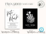 TEMPLETT  
 Hochzeits Einladung Download Schwarze Hochzeits Einladungsvorlage, Sofortiger Download Tarot Hochzeits Einladungen, Goth Hochzeits Einladung druckbare Vorlage, Skelett Einladungen10