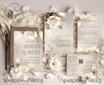 TEMPLETT wedding invitation download Elegant Vintage Flowers Paintig Oil wedding Invitations Set Template, Instant Download Printable Invites Home Printing, Simple Wedding Cards10