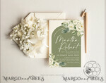 TEMPLETT wedding invitation download Boho Sage Green wedding Invitations Set Template, Instant Download Printable Invites Home Printing, Simple  Wedding Invitation Card, WBoho138