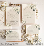 TEMPLETT wedding invitation download Boho Sage Green wedding Invitations Set Template, Instant Download Printable Invites Home Printing, Simple  Wedding Invitation Card, WBoho149