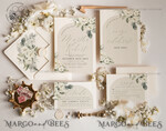 TEMPLETT wedding invitation download Boho Sage Green wedding Invitations Set Template, Instant Download Printable Invites Home Printing, Simple  Wedding Invitation Card, WBoho149