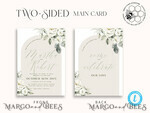 TEMPLETT wedding invitation download Boho Arch wedding Invitations Evite Set Template, Instant Download Printable Invites Home Printing, Beige Garden Invitation Set WBoho149