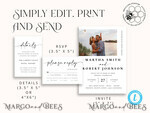 TEMPLETT wedding invitation download Minimalist wedding invitation template with Photo, Instant download Invite, Printable Invites For Home Printing, Beige wedding invitations9