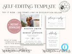 TEMPLETT wedding invitation download Minimalist wedding invitation template with Photo, Instant download Invite, Printable Invites For Home Printing, Beige wedding invitations9