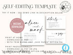 TEMPLETT wedding invitation download Modern wedding invitation template, Instant download Boho Wedding Invites, Simple Wedding Invitation Printable Template Elegant Invitations7