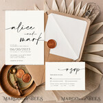 TEMPLETT wedding invitation download Modern wedding invitation template, Instant download Boho Wedding Invites, Simple Wedding Invitation Printable Template Elegant Invitations7