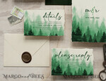 TEMPLETT wedding invitation download Green Forest wedding Invitation Template, Instant Download Printable Invites Home Printing, Green Wedding Invitation Card Set Template3