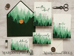 TEMPLETT wedding invitation download Green Forest wedding Invitation Template, Instant Download Printable Invites Home Printing, Green Wedding Invitation Card Set Template3