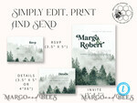 TEMPLETT wedding invitation download Forest Greenery Mountain wedding invitation template, Instant download Simple Wedding Invites, Greenery Wedding Invitation Printable Template, Forest invites9