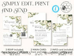 TEMPLETT  
 Hochzeits Einladung Download Grüne Vintage Blumen Hochzeits Einladungen Set Vorlage, Sofortiger Download Druckbare Einladungen Heimdruck, Einfache salbeigrüne Karten10