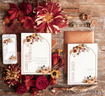 TEMPLETT wedding invitation download Rustic Ivory wedding Invitations Set and Electronic Wedding Invitation Template, Fall Instant Download Printable Invites Home Printing, Autumn Simple Boho Wedding Invitation Card Set12