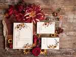 TEMPLETT wedding invitation download Rustic Ivory wedding Invitations Set and Electronic Wedding Invitation Template, Fall Instant Download Printable Invites Home Printing, Autumn Simple Boho Wedding Invitation Card Set12
