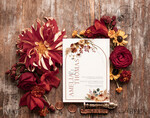TEMPLETT wedding invitation download Rustic Ivory wedding Invitations Set and Electronic Wedding Invitation Template, Fall Instant Download Printable Invites Home Printing, Autumn Simple Boho Wedding Invitation Card Set12
