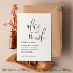 TEMPLETT wedding invitation download Modern wedding invitation template, Instant download Boho Wedding Invites, Simple Wedding Invitation Printable Template Rustic Invitations6