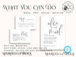 TEMPLETT wedding invitation download Modern wedding invitation template, Instant download Boho Wedding Invites, Simple Wedding Invitation Printable Template Rustic Invitations6