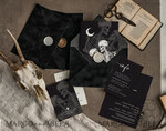 TEMPLETT wedding invitation download Black wedding invitation template, Instant download tarot Wedding Invites, Goth Wedding Invitation Printable Template, skeleton invites10