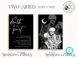 TEMPLETT wedding invitation download Black wedding invitation template, Instant download tarot Wedding Invites, Goth Wedding Invitation Printable Template, skeleton invites10