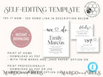 TEMPLETT wedding invitation download Fine art wedding invitation template, Instant download Boho Wedding Invites, Simple Wedding Invitation Printable Template, Elegant Invites7