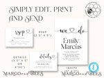 TEMPLETT wedding invitation download Fine art wedding invitation template, Instant download Boho Wedding Invites, Simple Wedding Invitation Printable Template, Elegant Invites7