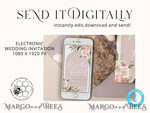 TEMPLETT wedding invitation download Rustic Ivory wedding Invitations Set and Electronic Wedding Invitation Template, Instant Download Printable Invites Home Printing, Simple Boho Wedding Invitation Card Set10