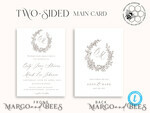 TEMPLETT wedding invitation download Fine Art Boho wedding Invitations Set Template, Instant Download Printable Invites Home Printing, Simple Minimalistic Invitation Card Set9