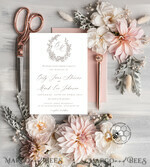 TEMPLETT wedding invitation download Fine Art Boho wedding Invitations Set Template, Instant Download Printable Invites Home Printing, Simple Minimalistic Invitation Card Set9