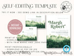 TEMPLETT wedding invitation download Forest Mountain wedding invitation template, Instant download Simple Wedding Invites, Greenery Wedding Invitation Printable Template, Forest invites9