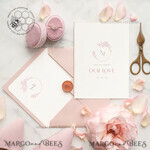TEMPLETT wedding invitation download Elegant Blush wedding Invitation Template, Instant Download Printable Invites Home Printing, Pink Wedding Invitation Set Template Cards Set11