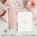 TEMPLETT wedding invitation download Elegant Blush wedding Invitation Template, Instant Download Printable Invites Home Printing, Pink Wedding Invitation Set Template Cards Set11