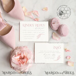 TEMPLETT wedding invitation download Elegant Blush wedding Invitation Template, Instant Download Printable Invites Home Printing, Pink Wedding Invitation Set Template Cards Set11