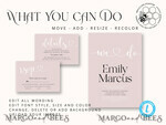 TEMPLETT wedding invitation download Simple wedding invitation template, Instant download Boho Wedding Invites, Elegant Wedding Invitation Printable Template, Modern Invites7