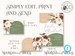 TEMPLETT wedding invitation download Sage Green wedding invitation template, Instant download Boho Wedding Invites, Arch Garden Wedding Invitation Printable Template7