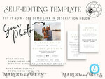 TEMPLETT wedding invitation download Sage Green wedding Invitation Template with Photo, Instant Download Printable Invites Home Printing, Greenery Boho Wedding Invitation Cards9