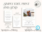 TEMPLETT wedding invitation download Sage Green wedding Invitation Template with Photo, Instant Download Printable Invites Home Printing, Greenery Boho Wedding Invitation Cards9
