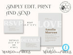 TEMPLETT wedding invitation download Simple wedding invitation template, Instant download Boho Wedding Invites, Elegant Wedding Invitation Printable Template, Modern Invites7