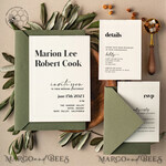 TEMPLETT wedding invitation download Olive Modern wedding invitation template Instant download, Tuscany Wedding Printable Invites For Home Printing, Italy wedding invitation Set7