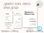 TEMPLETT wedding invitation download Olive Modern wedding invitation template Instant download, Tuscany Wedding Printable Invites For Home Printing, Italy wedding invitation Set7