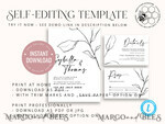 TEMPLETT wedding invitation download Minimalist wedding invitation template, Instant download Wedding Invites, Simple Wedding Invitation Printable Template Rustic Invitations6