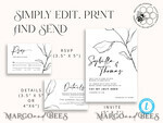 TEMPLETT wedding invitation download Minimalist wedding invitation template, Instant download Wedding Invites, Simple Wedding Invitation Printable Template Rustic Invitations6